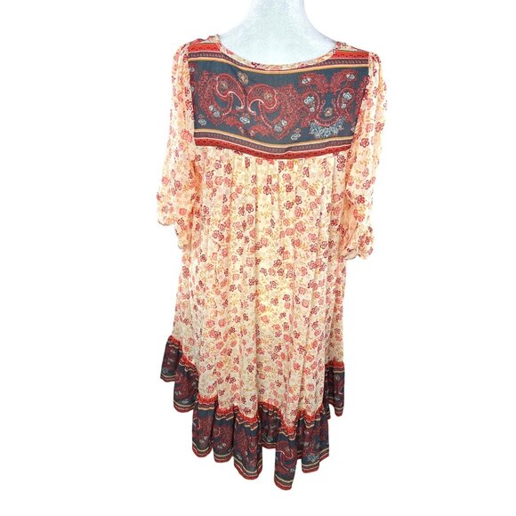 Free People Babydoll Swing Boho Floral Print Tunic Dress Womens Small - Picture 3 of 13